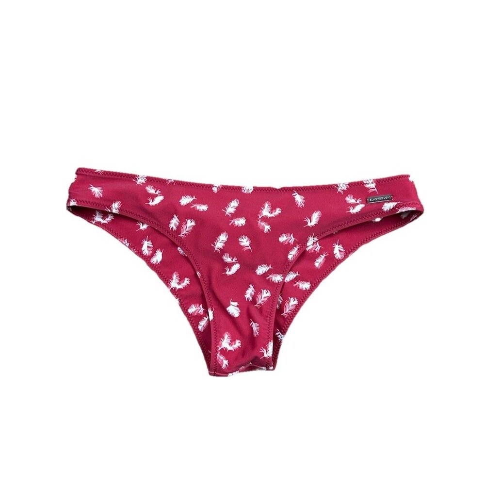 Blackbough Flirty Pink Feathers Cheeky Ruched Back Bikini Bottom Swim Size Small